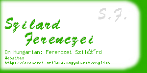 szilard ferenczei business card